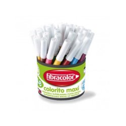 ΜΑΡΚΑΔΟΡΟΙ COLORITO MAXI 48 ΤΕΜΑΧΙΩΝ 12 ΧΡΩΜΑΤΩΝ ΜΥΤΗ 6ΜΜ ΣΕ ΠΟΤΗΡΙ FIBRACOLOR
