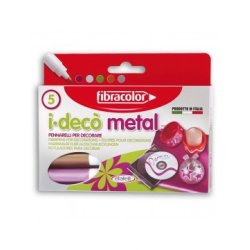 ΜΑΡΚΑΔΟΡΟΙ ΓΙΑ ΚΑΛΛΙΤΕΧΝΕΣ I-DECO METAL 5 ΧΡΩΜΑΤΩΝ FIBRACOLOR