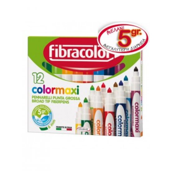 ΜΑΡΚΑΔΟΡΟΙ JUMBO COLORMAXI 12 ΧΡΩΜΑΤΩΝ FIBRACOLOR