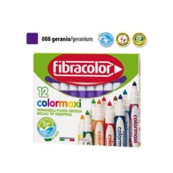 ΜΑΡΚΑΔΟΡΟΙ JUMBO COLORMAXI ΜΩΒ ΜΟΝΟΧΡΩΜΙΕΣ ΚΟΥΤΙ 12 ΤΕΜΑΧΙΩΝ FIBRACOLOR