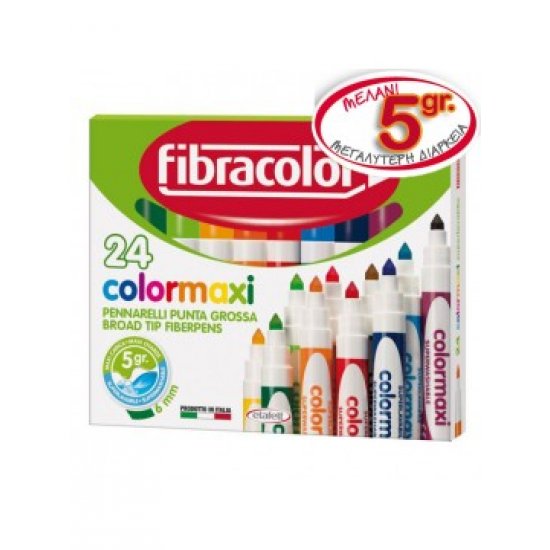 ΜΑΡΚΑΔΟΡΟΙ JUMBO COLORMAXI 24 XΡΩΜΑΤΩΝ FIBRACOLOR