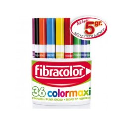 ΜΑΡΚΑΔΟΡΟΙ JUMBO COLORMAXI 36 ΤΕΜΑΧΙΩΝ 12 ΧΡΩΜΑΤΩΝ ΣΕ ΠOΤΗΡΙ FIBRACOLOR