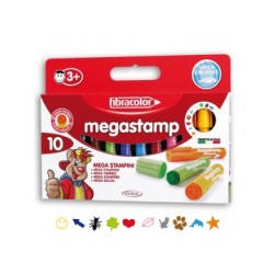 ΜΑΡΚΑΔΟΡΟΙ MEGASTAMP 10 ΤΕΜΑΧΙΩΝ FIBRACOLOR