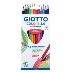 ΞΥΛΟΜΠΟΓΙΕΣ ΑΚΟΥΑΡΕΛΑΣ GIOTTO COLORS 3.0 AQUARELL ΣΕ ΚΟΥΤΙ 12ΤΕΜ