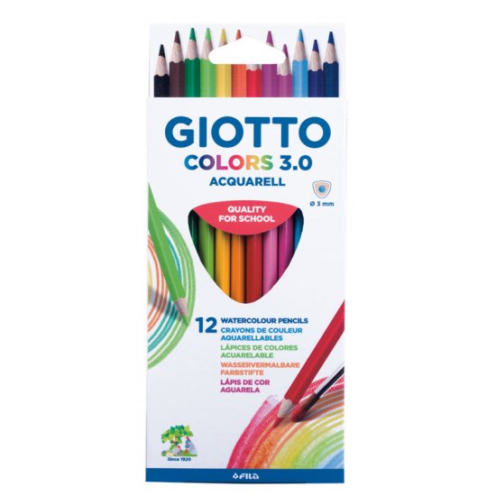 ΞΥΛΟΜΠΟΓΙΕΣ ΑΚΟΥΑΡΕΛΑΣ GIOTTO COLORS 3.0 AQUARELL ΣΕ ΚΟΥΤΙ 12ΤΕΜ