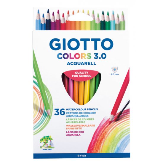 ΞΥΛΟΜΠΟΓΙΕΣ ΑΚΟΥΑΡΕΛΑΣ GIOTTO COLORS 3.0 AQUARELL ΣΕ ΚΟΥΤΙ 36ΤΕΜ