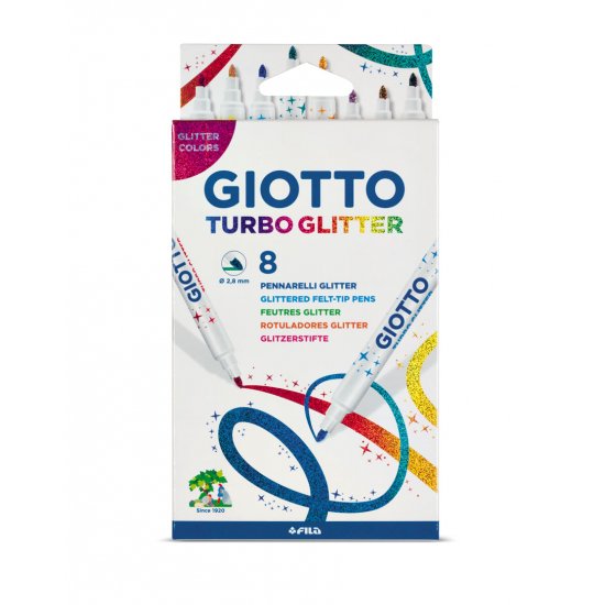 ΜΑΡΚΑΔΟΡΟΙ TURBO GLITTER 8ΤΕΜ GIOTTO BLISTER ΣΕ DISPLAY